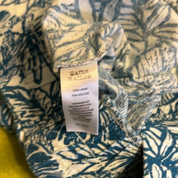 WNS Sincerely Jules Linen Pant Sz XL Floral Leaf Pattern - Picture 10 of 11